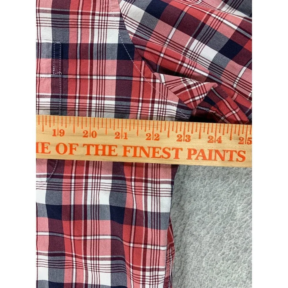 J Crew Slim‎ Fit Plaid Long Sleeve Button Down Shirt (Men's XL) Red